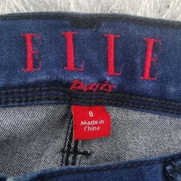Elle Paris Women's 6 Blue Skinny Leg Regular Fit Mid Rise Navy Blue Jeans - Picture 7 of 11